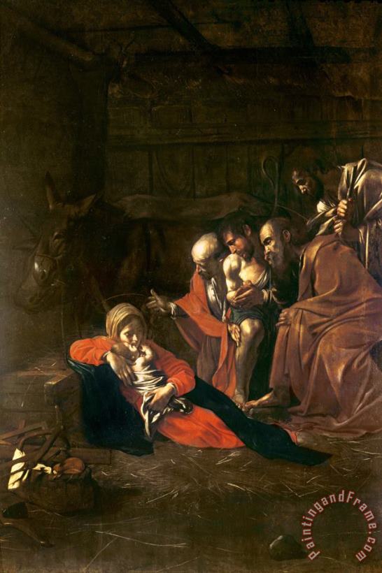 Adoration of The Shepherds (oil on Canvas) painting - Michelangelo Merisi da Caravaggio Adoration of The Shepherds (oil on Canvas) Art Print