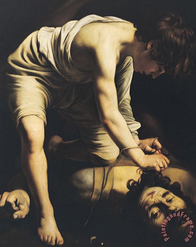 Michelangelo Merisi da Caravaggio David Victorious Over Goliath Art Painting