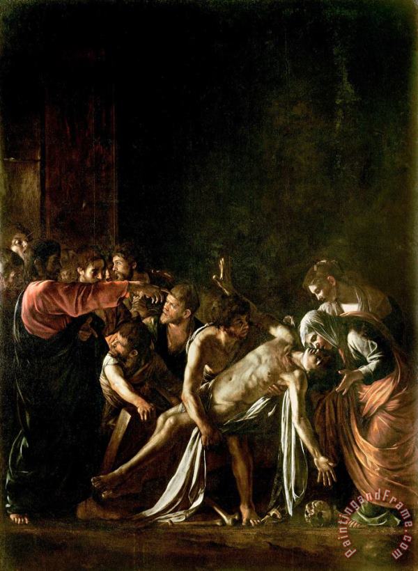 Resurrection of Lazarus (oil on Canvas) painting - Michelangelo Merisi da Caravaggio Resurrection of Lazarus (oil on Canvas) Art Print