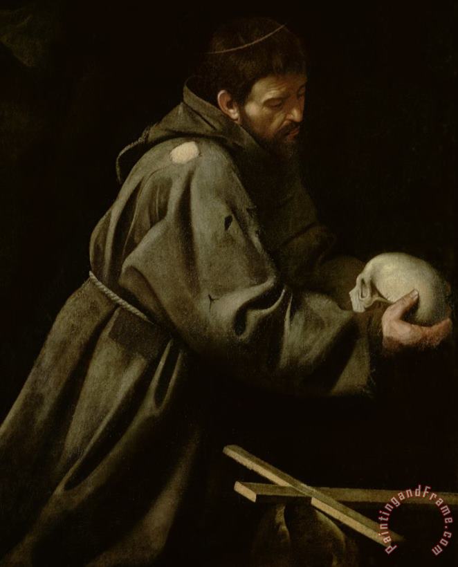 Michelangelo Merisi da Caravaggio Saint Francis In Meditation Art Painting