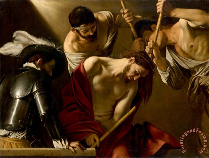 The Crowning with Thorns painting - Michelangelo Merisi da Caravaggio The Crowning with Thorns Art Print