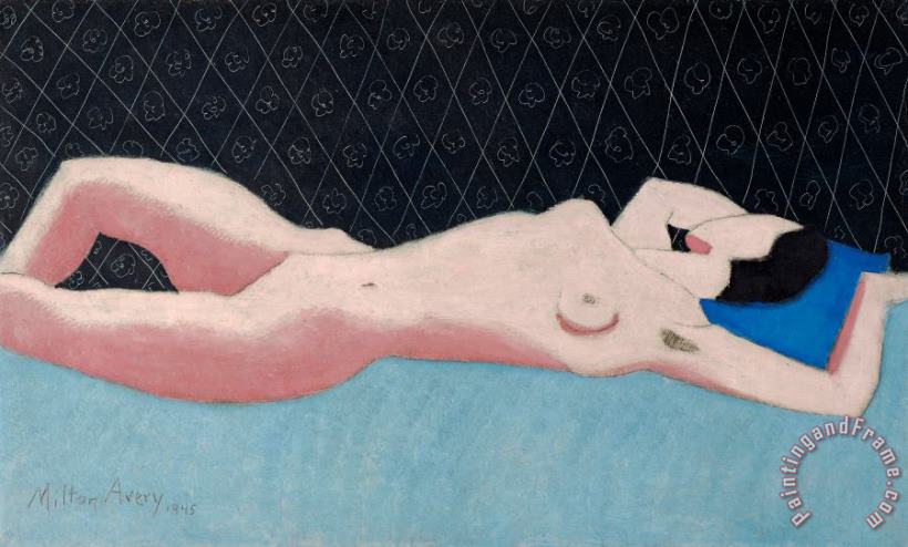 Reclining Nude, 1945 painting - Milton Avery Reclining Nude, 1945 Art Print