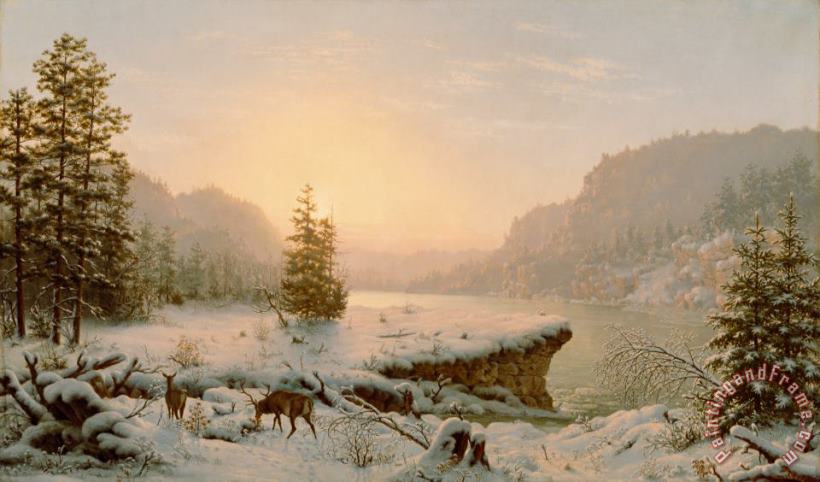 Winter Landscape painting - Mortimer L Smith Winter Landscape Art Print