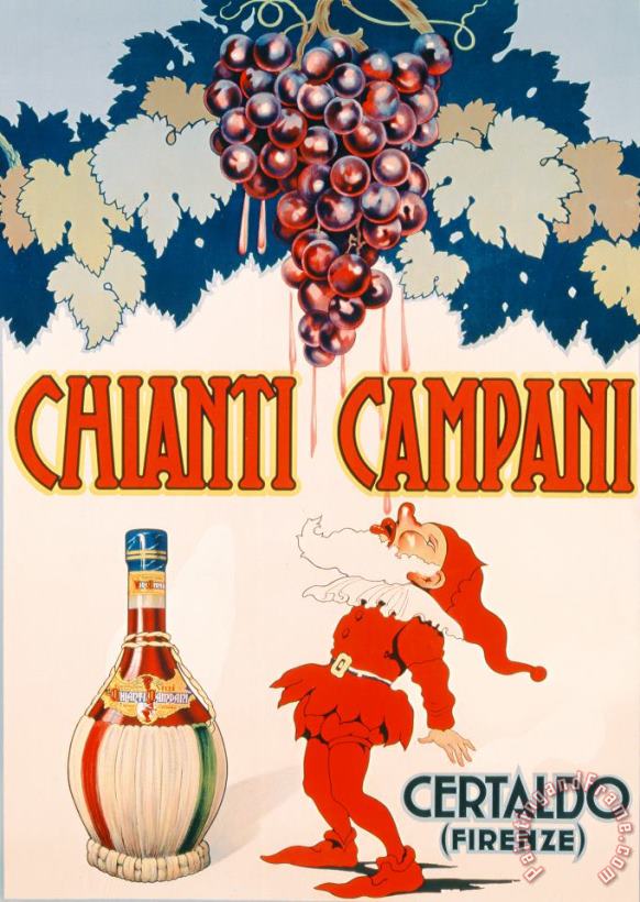 Necchi Poster Advertising Chianti Campani Art Painting