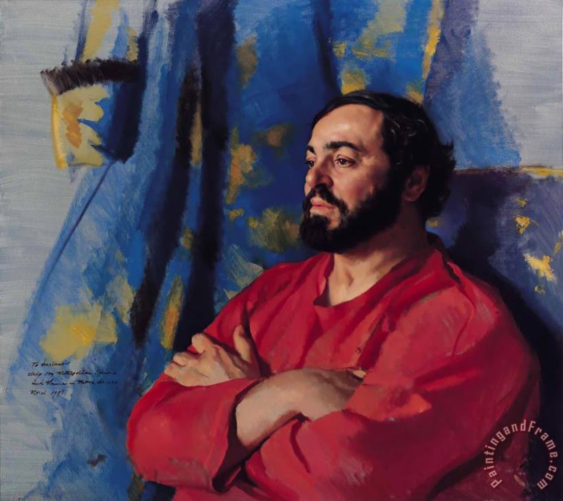 Luciano Pavarotti painting - Nelson Shanks Luciano Pavarotti Art Print