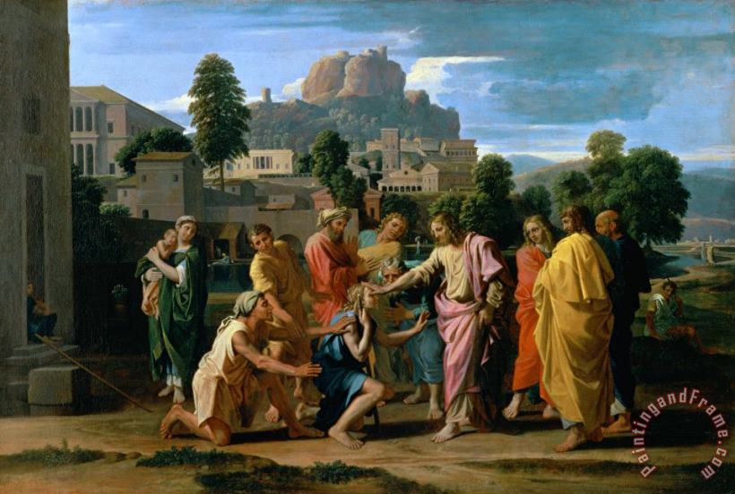 Nicolas Poussin The Blind of Jericho Art Painting