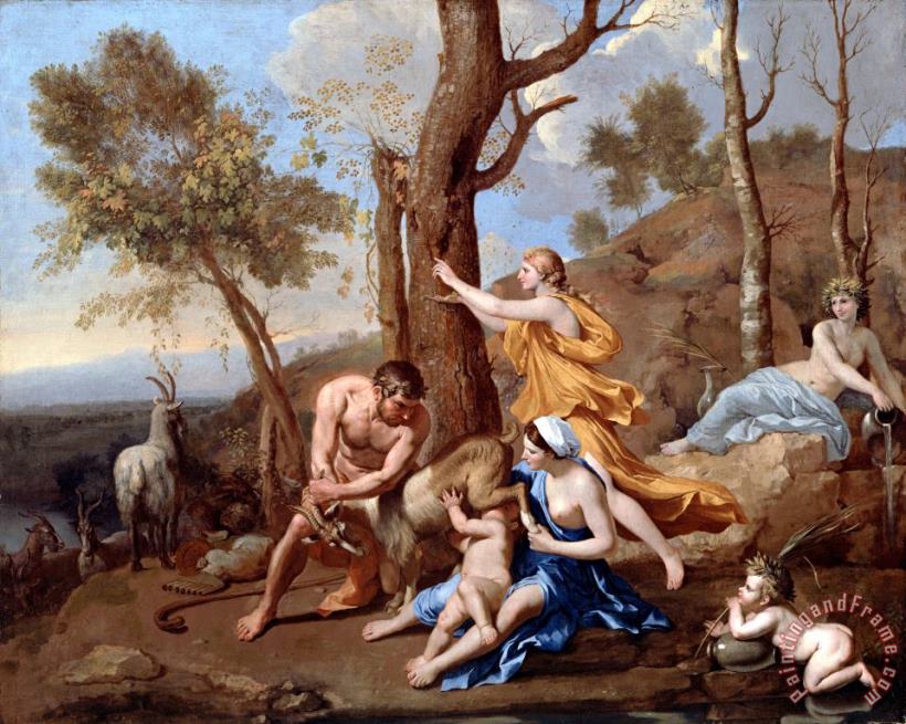 Nicolas Poussin The Nurture of Jupiter Art Painting