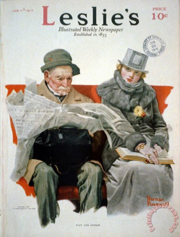 Norman Rockwell Fact And Fiction 1917 Art Print