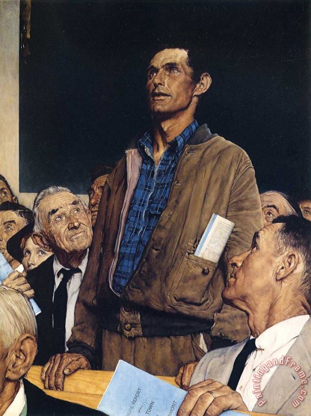 Freedom of Speech 1943 painting - Norman Rockwell Freedom of Speech 1943 Art Print