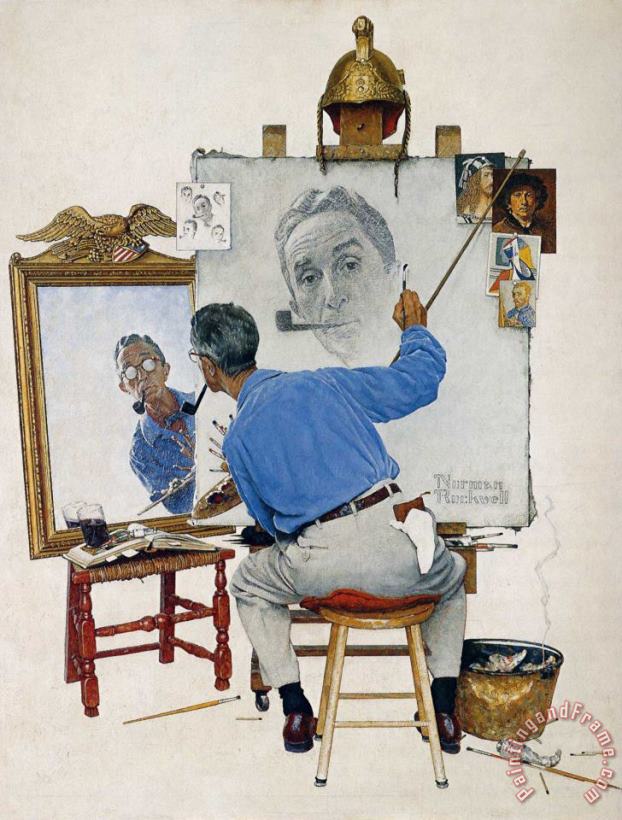 Norman Rockwell Self Portrait Art Painting
