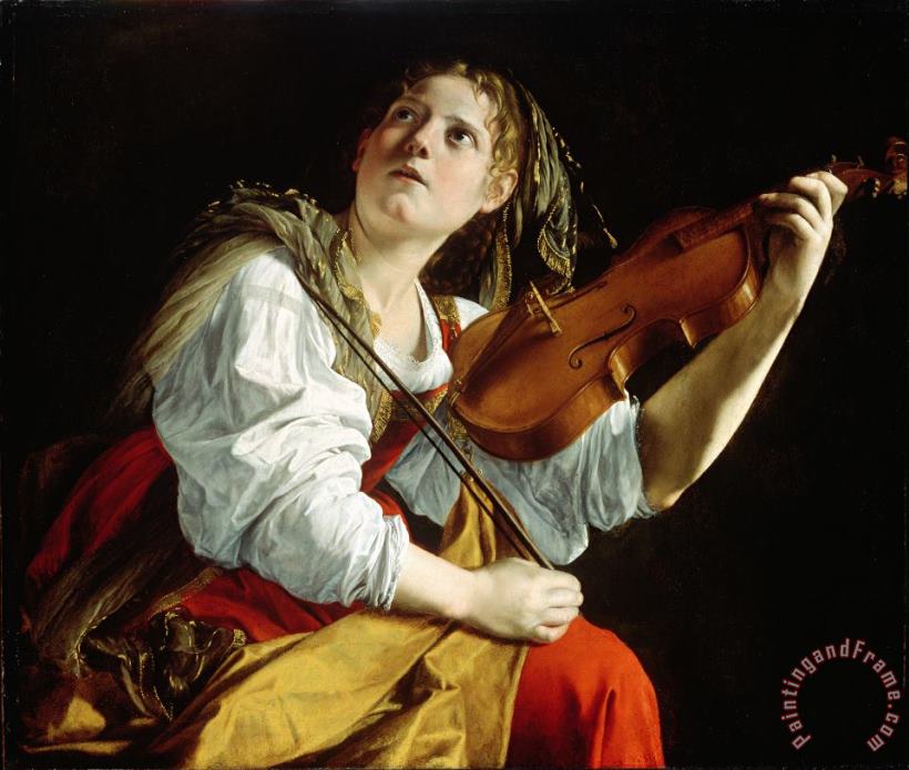 Orazio Gentileschi Young Woman with a Violin Art Print