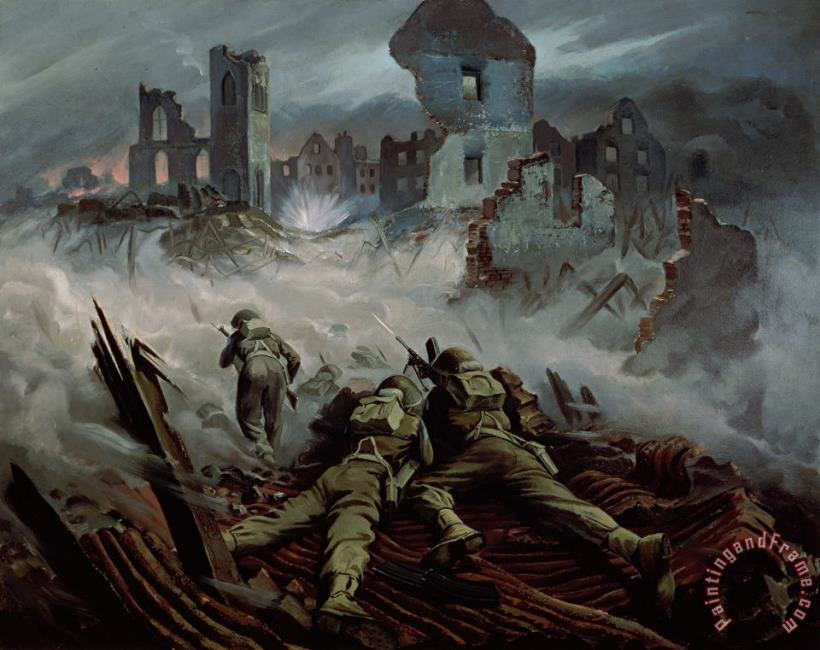 Orville Norman Fisher Highlanders advancing to Caen Art Painting