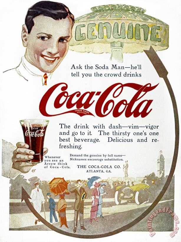 Coca-cola Ad, 1914 painting - Others Coca-cola Ad, 1914 Art Print