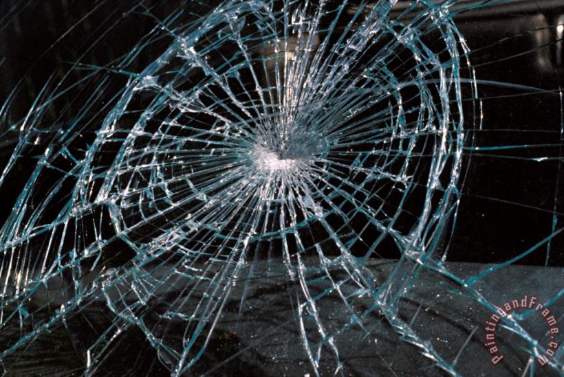 Others Cracked Glass Of Car Windshield Art Print