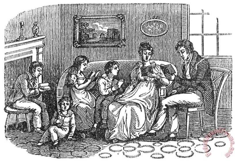 Family: Reading, 1800 painting - Others Family: Reading, 1800 Art Print