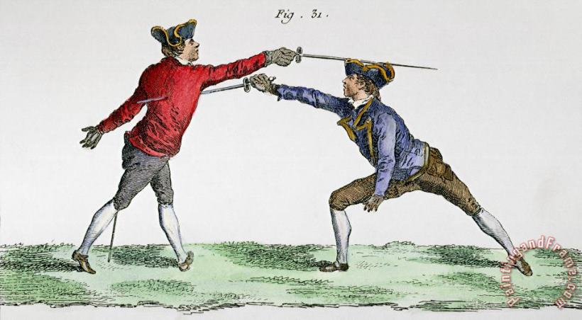 Others Fencing, 18th Century Art Painting