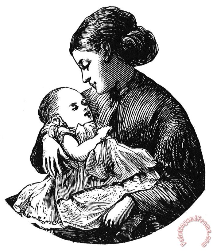 MOTHER AND CHILD, c1870 painting - Others MOTHER AND CHILD, c1870 Art Print