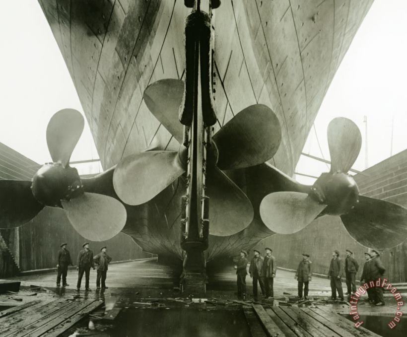 The Titanics Propellers In The Thompson Graving Dock Of Harland And Wolff painting - Others The Titanics Propellers In The Thompson Graving Dock Of Harland And Wolff Art Print