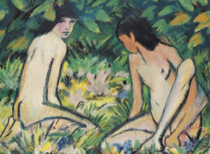 Girls In The Open Air painting - Otto Mueller or Muller Girls In The Open Air Art Print