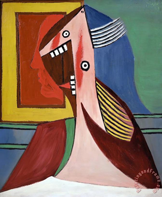 21 Buste De Femme Avec Autoportrait painting - Pablo Picasso 21 Buste De Femme Avec Autoportrait Art Print