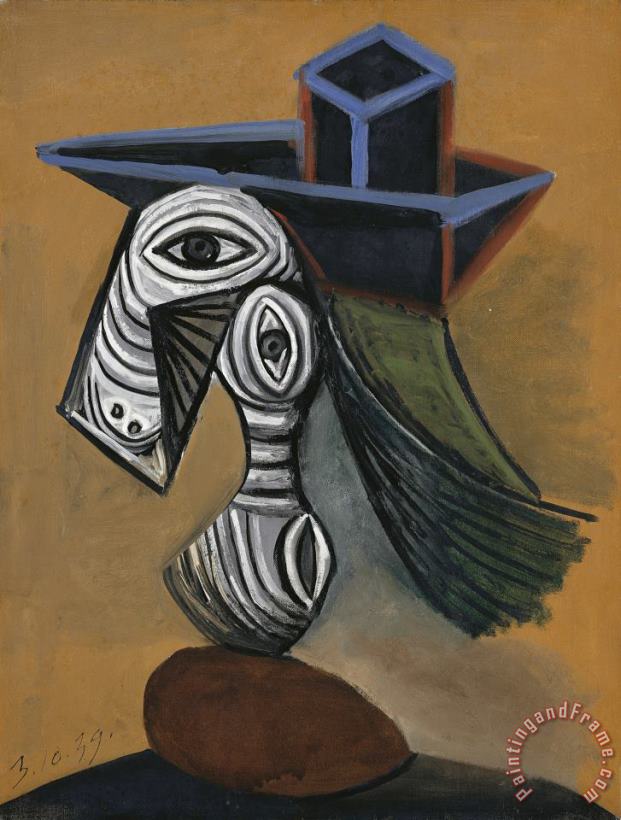 Pablo Picasso Femme Au Chapeau Bleu (woman in a Blue Hat) Art Print