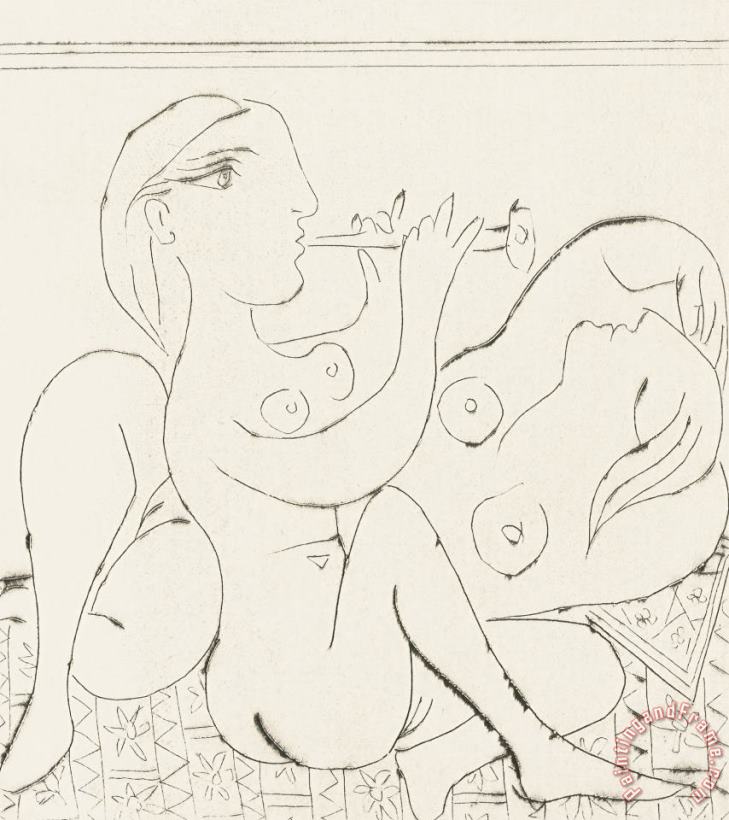 Pablo Picasso Flutiste Et Dormeuse II Art Painting