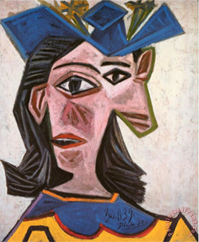 Pablo Picasso Frauenbueste Mit Hut Dora 1939 Art Painting