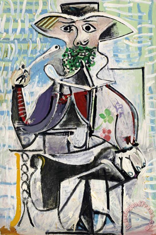 Pablo Picasso Homme a La Pipe Art Painting