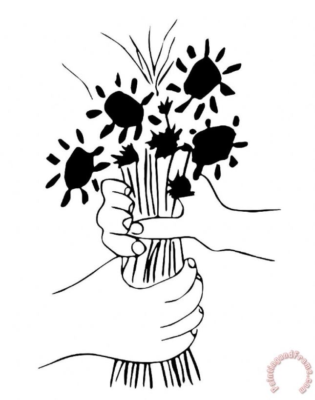 Pablo Picasso Mains Aux Fleurs Art Print