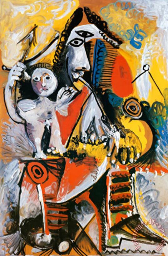 Pablo Picasso Musketeer And Cupid C 1969 Art Print