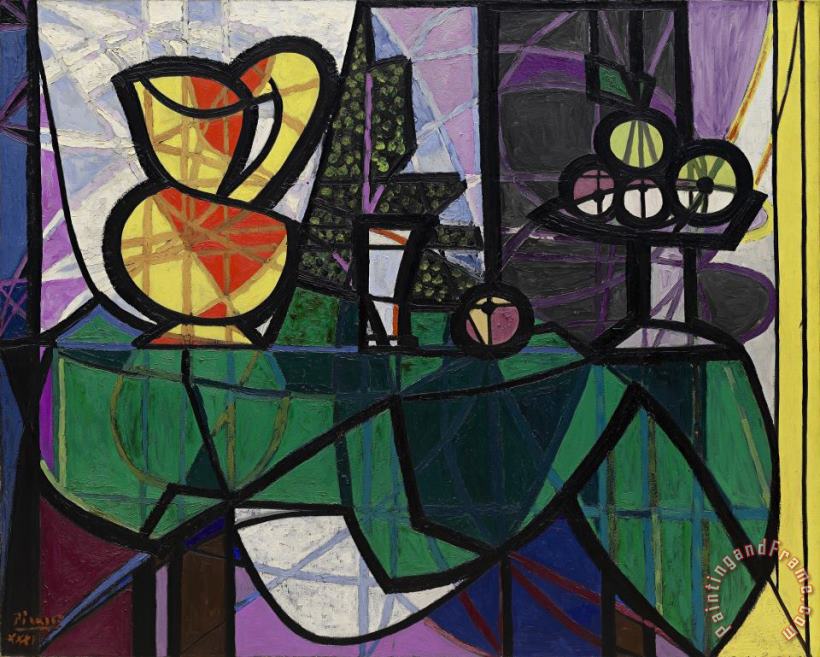 Pablo Picasso Pitcher And Bowl of Fruit (pichet Et Coupe De Fruits) Art Painting