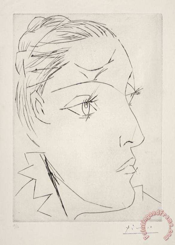 Pablo Picasso Portrait of Dora Maar in a Chignon Art Print