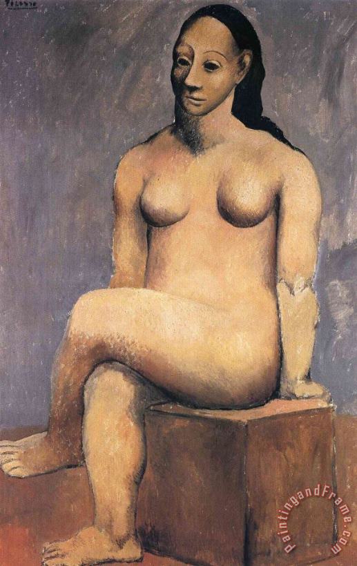 Seated Woman with Her Legs Crossed 1906 painting - Pablo Picasso Seated Woman with Her Legs Crossed 1906 Art Print