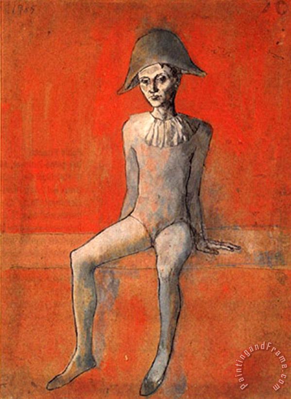 Sitzender Harlekin C 1905 painting - Pablo Picasso Sitzender Harlekin C 1905 Art Print