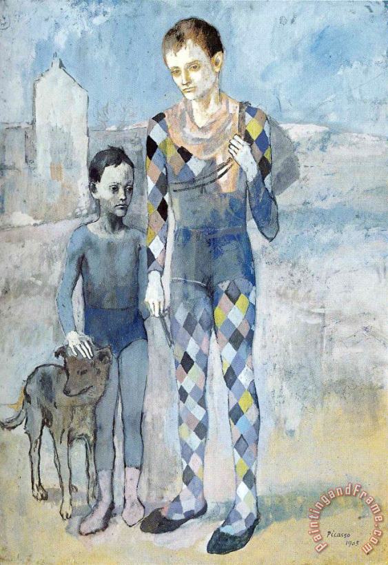 Pablo Picasso Two Acrobats with a Dog 1905 Art Painting