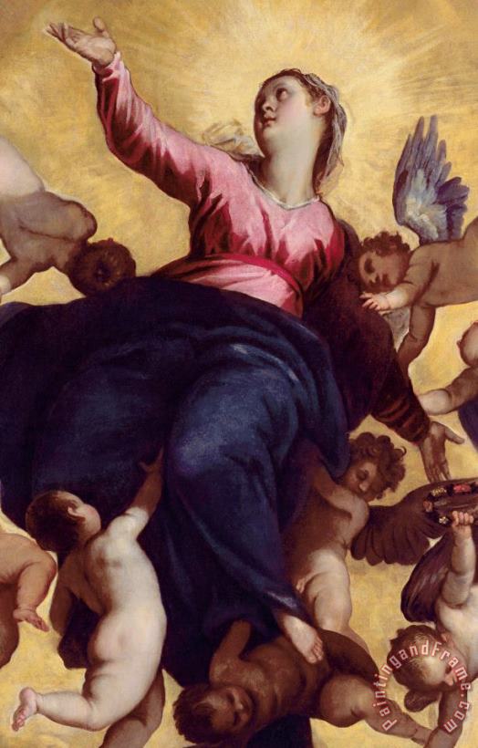 Palma Il Giovane Madonna Carried By Angels Art Painting