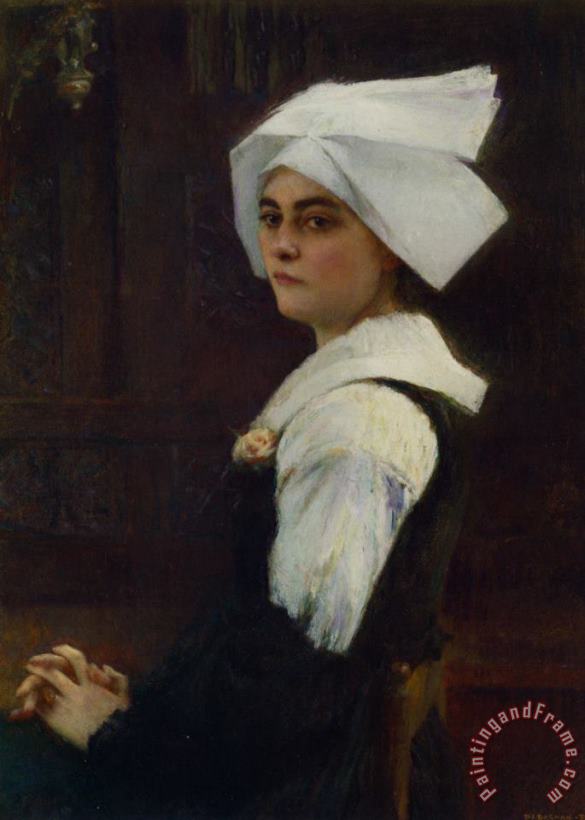 Pascal Adolphe Jean Dagnan Bouveret Breton Girl Art Painting