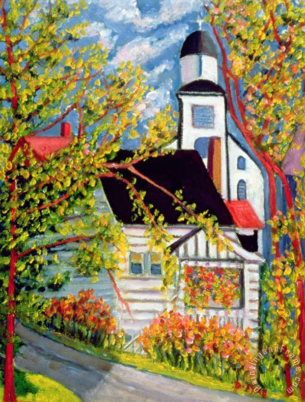 House With Church Badeck painting - Patricia Eyre House With Church Badeck Art Print