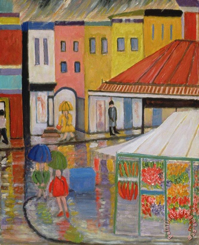 Spring Rain Bywood Market painting - Patricia Eyre Spring Rain Bywood Market Art Print