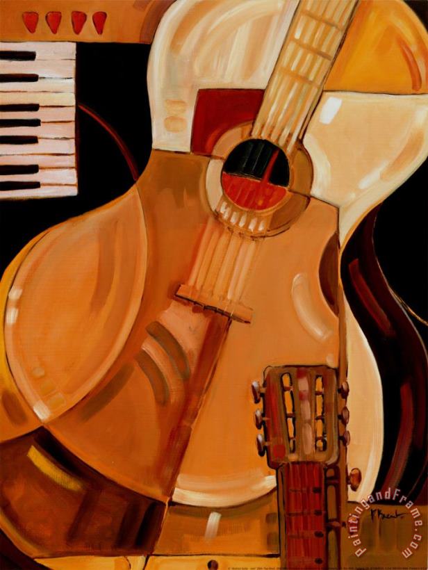 Paul Brent Abstract Guitar Art Painting