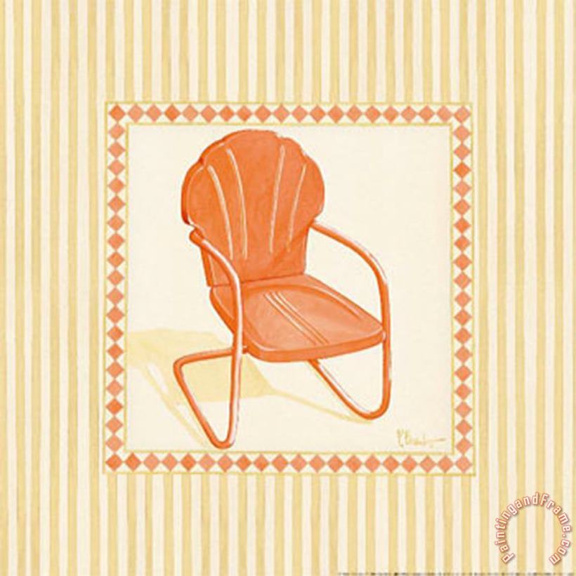 Retro Patio Chair I painting - Paul Brent Retro Patio Chair I Art Print