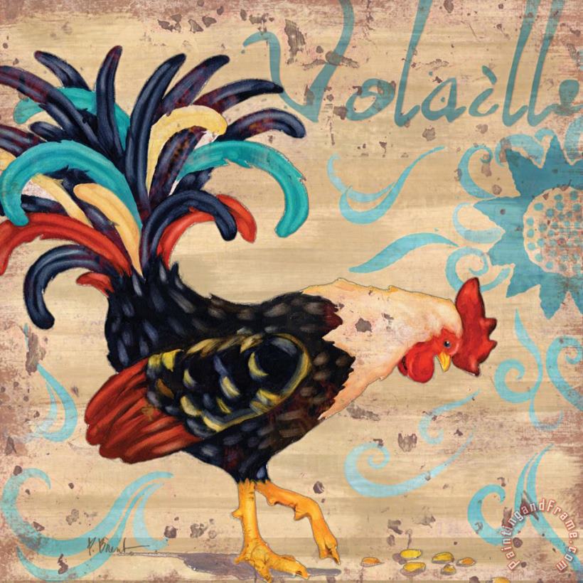 Royale Rooster I painting - Paul Brent Royale Rooster I Art Print