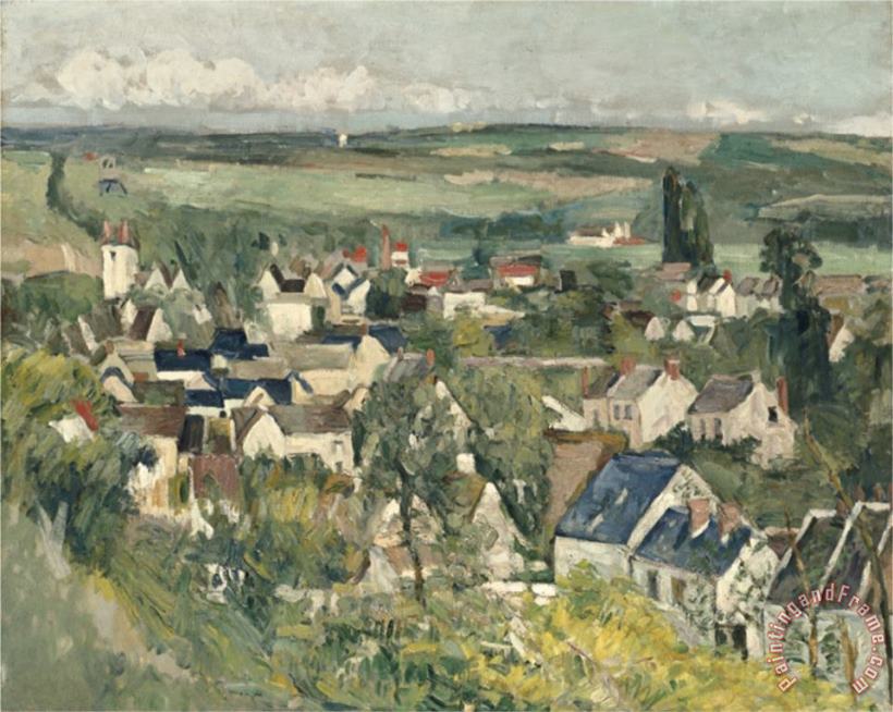Auvers Panoramic View C 1875 painting - Paul Cezanne Auvers Panoramic View C 1875 Art Print