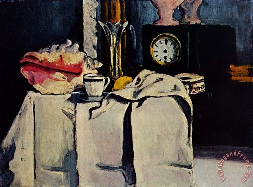 Black Marble Clock painting - Paul Cezanne Black Marble Clock Art Print