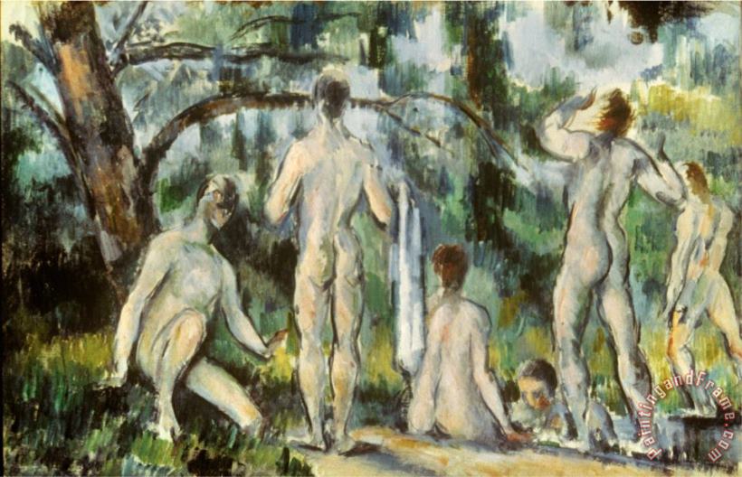 Cezanne Bathers 1892 94 painting - Paul Cezanne Cezanne Bathers 1892 94 Art Print