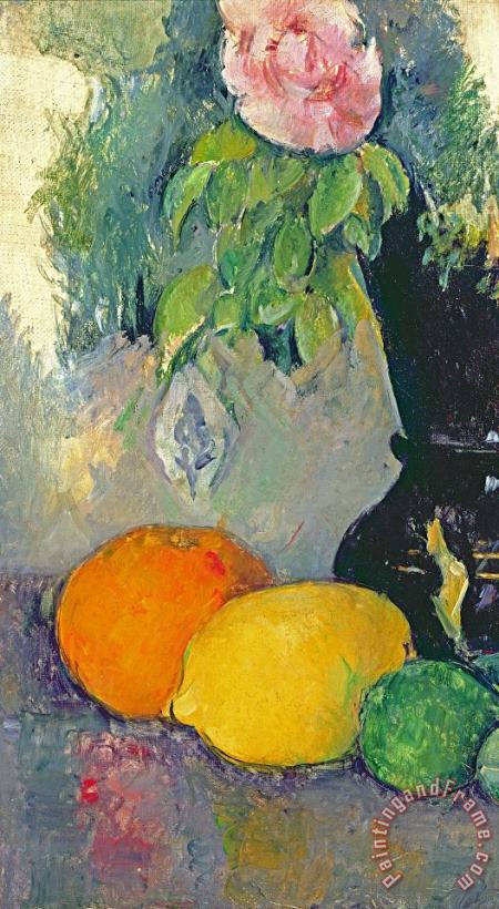 Flowers And Fruits painting - Paul Cezanne Flowers And Fruits Art Print