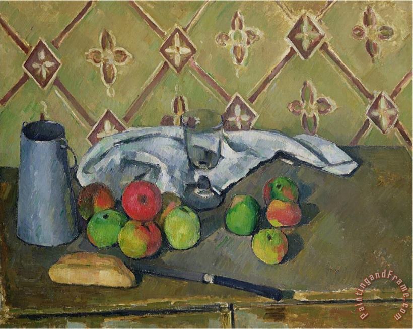 Paul Cezanne Fruit Serviette And Milk Jug C 1879 82 Art Painting