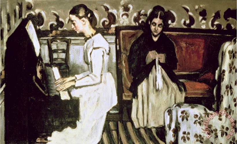 Girl at The Piano 1868 69 painting - Paul Cezanne Girl at The Piano 1868 69 Art Print