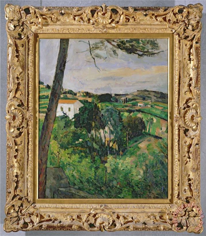 Paul Cezanne Landscape with Red Roof Or The Pine at The Estaque 1875 76 Art Print