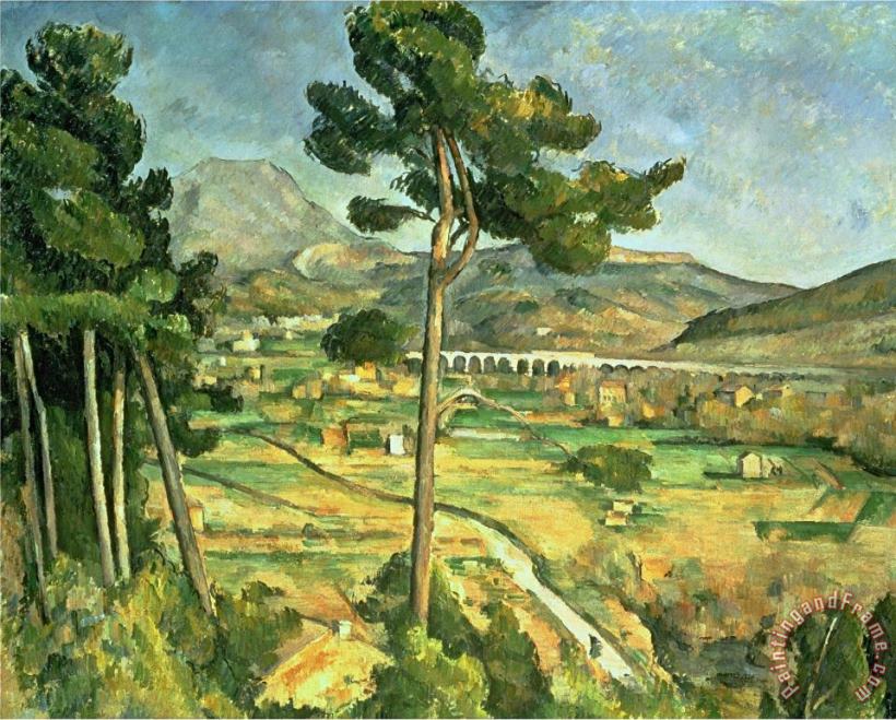 Paul Cezanne Landscape with Viaduct Montagne Sainte Victoire C 1885 87 Oil on Canvas Art Painting